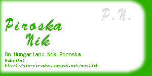piroska nik business card